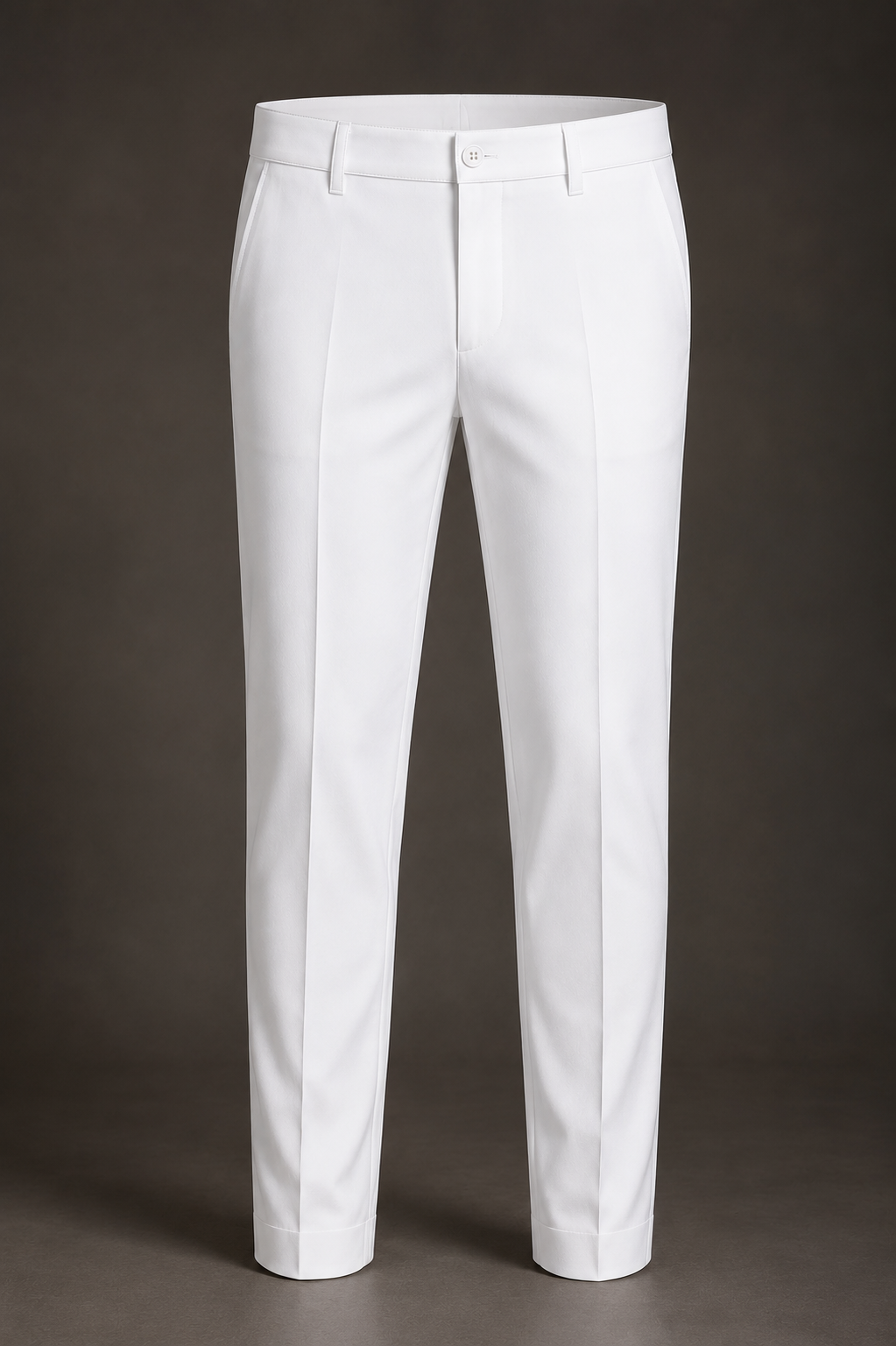 ROYYD Men's White 100% Cotton Formal Trousers