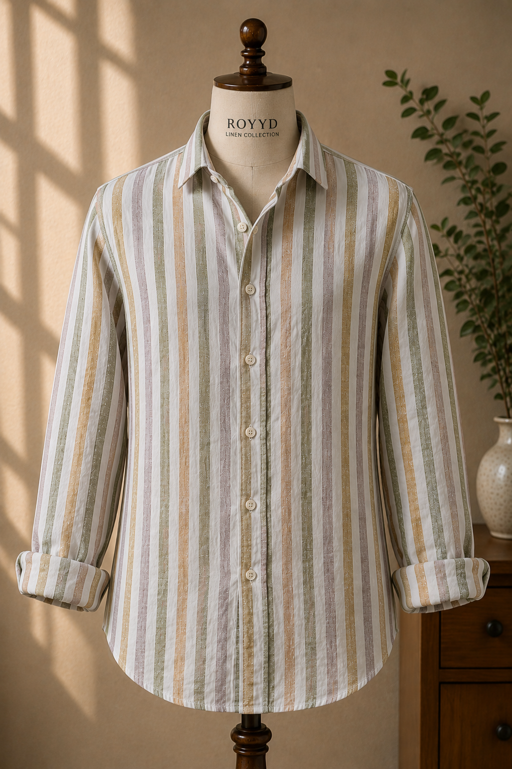 ROYYD Tailored 100% Linen Striped Shirt