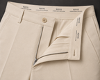 ROYYD Men's Beige 100% Cotton Formal Trousers