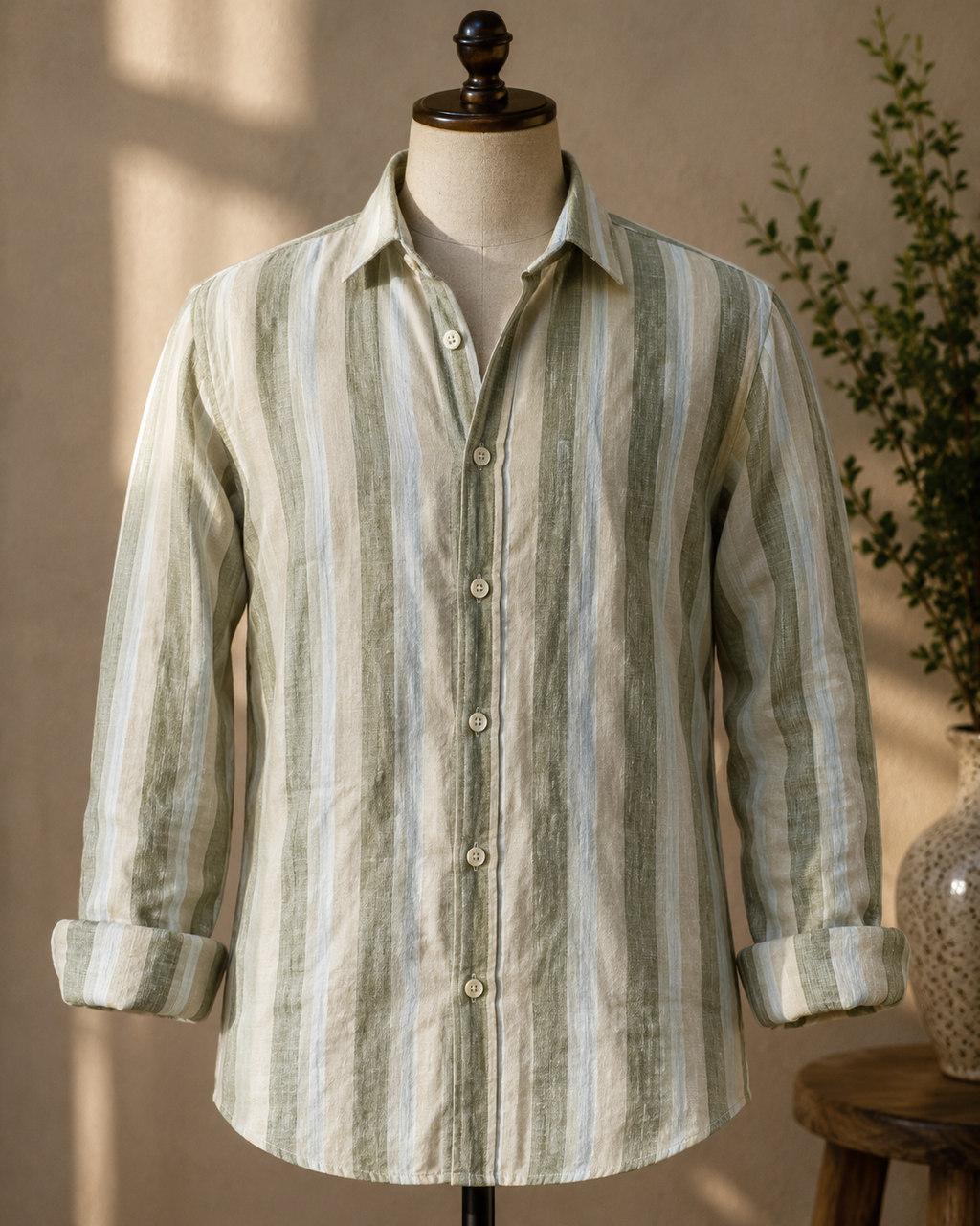 ROYYD Tailored 100% Linen Striped Shirt
