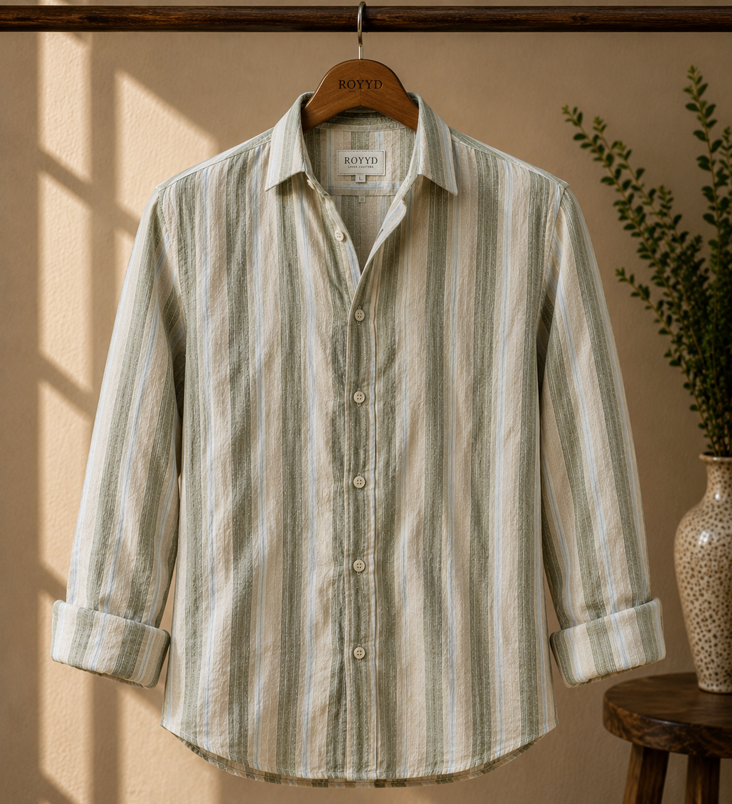 ROYYD Tailored 100% Linen Striped Shirt