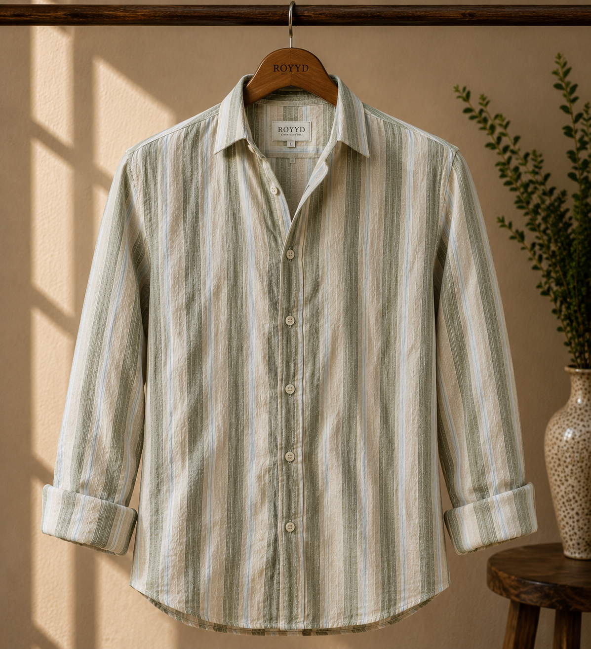 ROYYD Tailored 100% Linen Striped Shirt