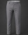 ROYYD Men's Silver Grey 100% Cotton Formal Trousers