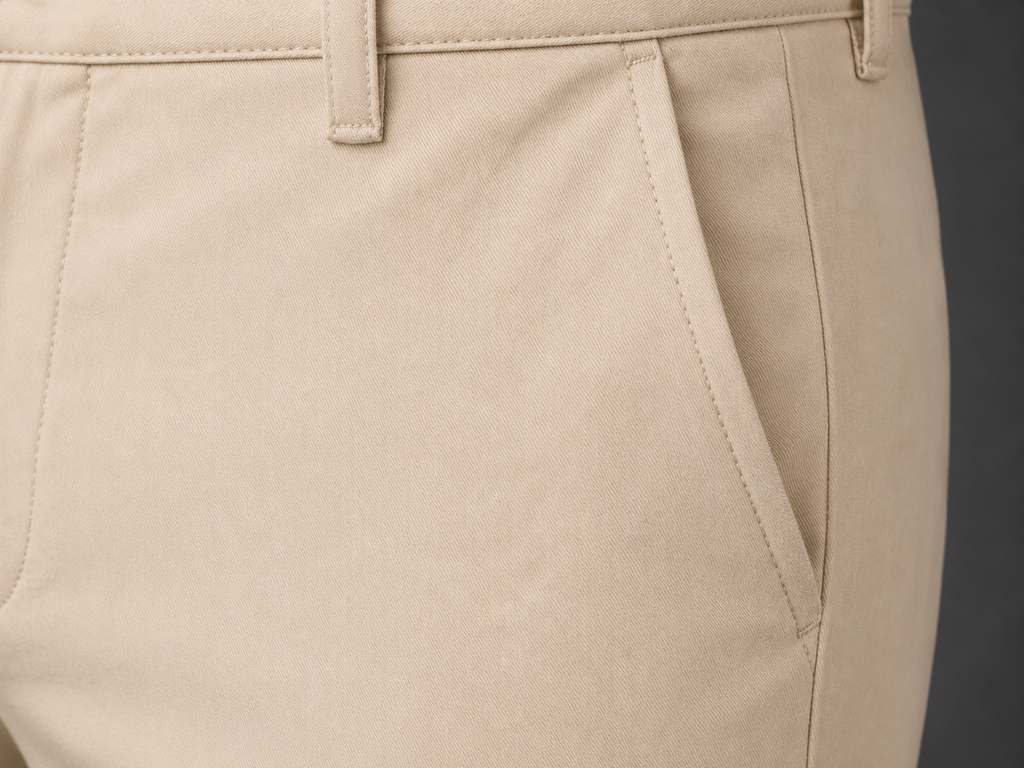 ROYYD Men's Beige 100% Cotton Formal Trousers