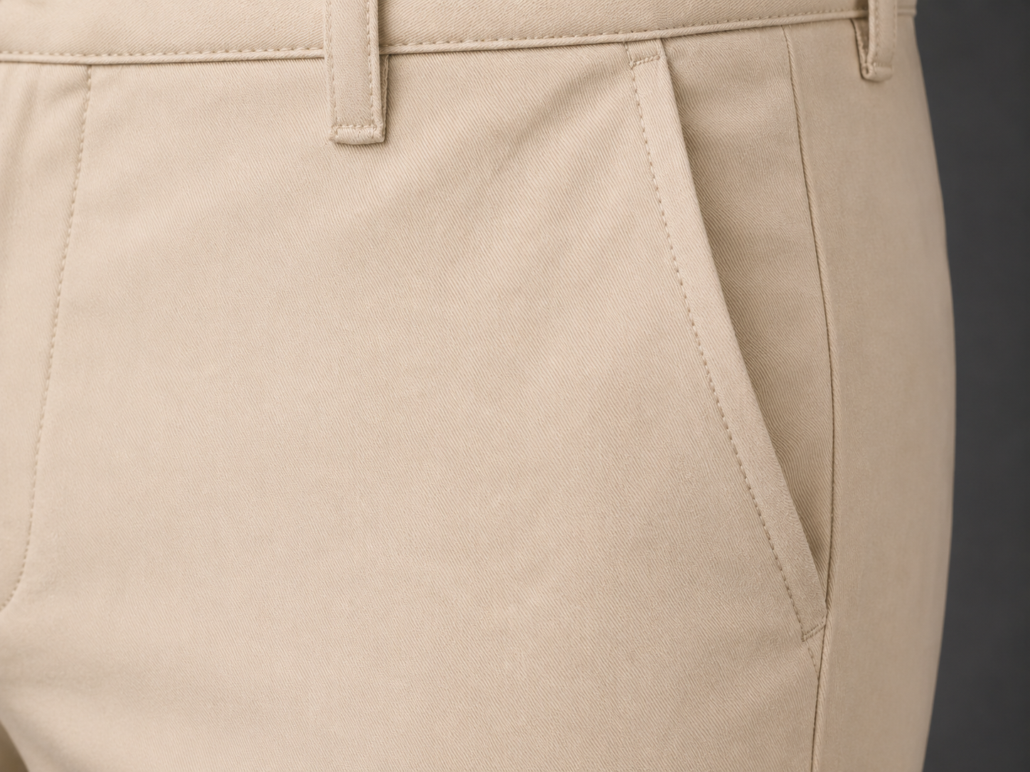 ROYYD Men's Beige 100% Cotton Formal Trousers