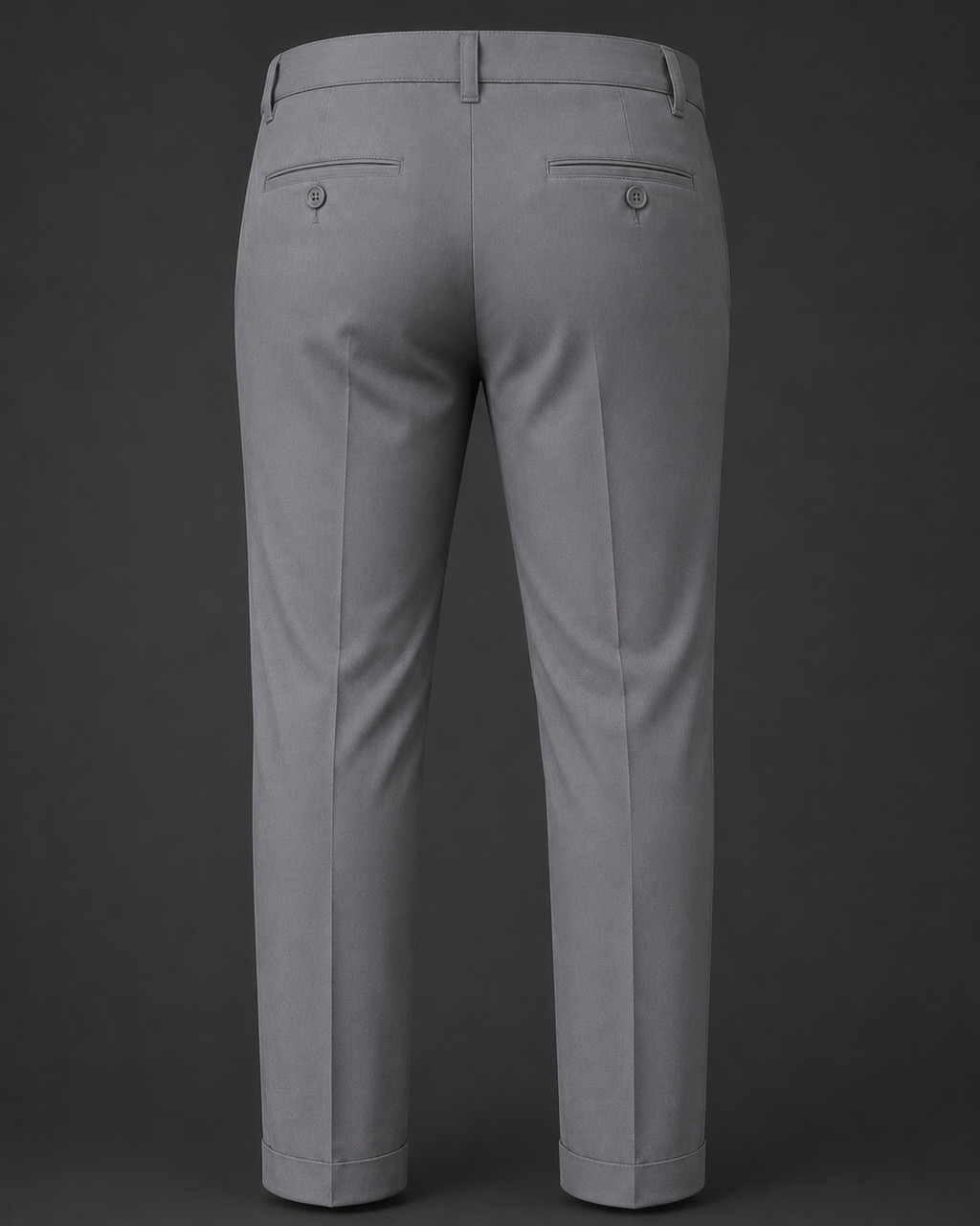 ROYYD Men's Silver Grey 100% Cotton Formal Trousers