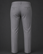 ROYYD Men's Silver Grey 100% Cotton Formal Trousers
