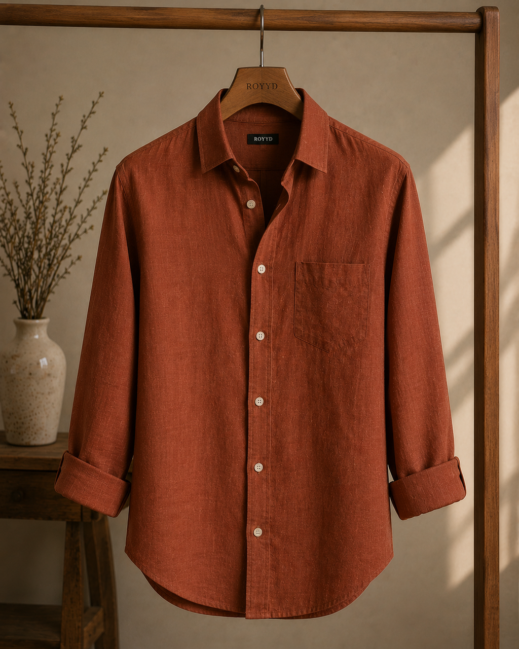 ROYYD Dark Rust Linen Shirt