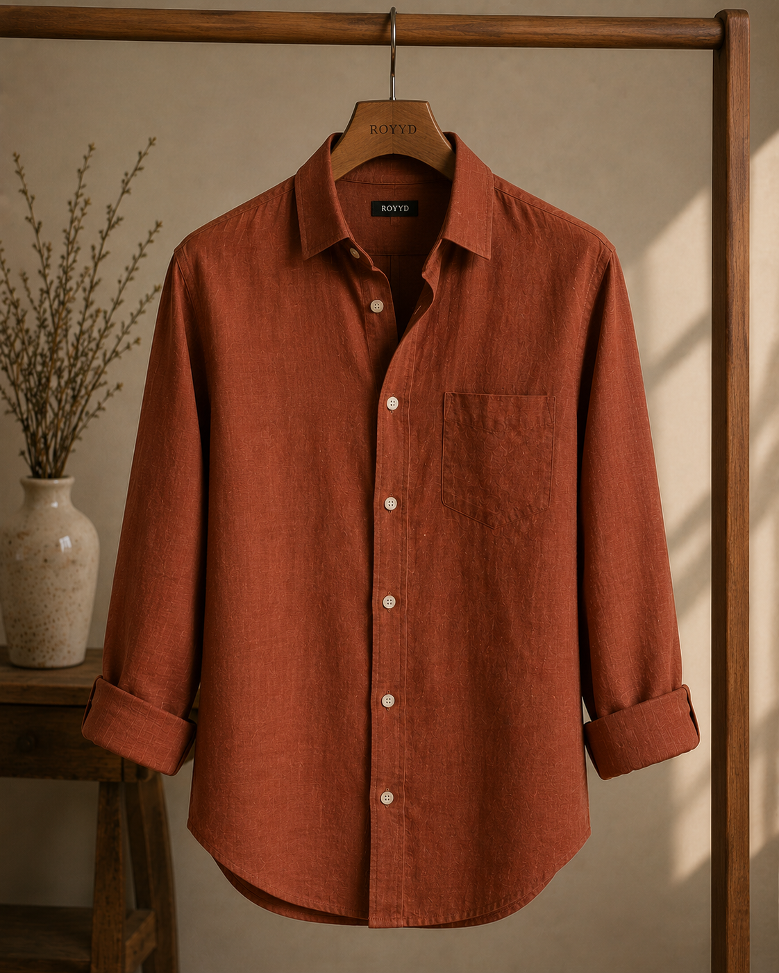 ROYYD Dark Rust Linen Shirt