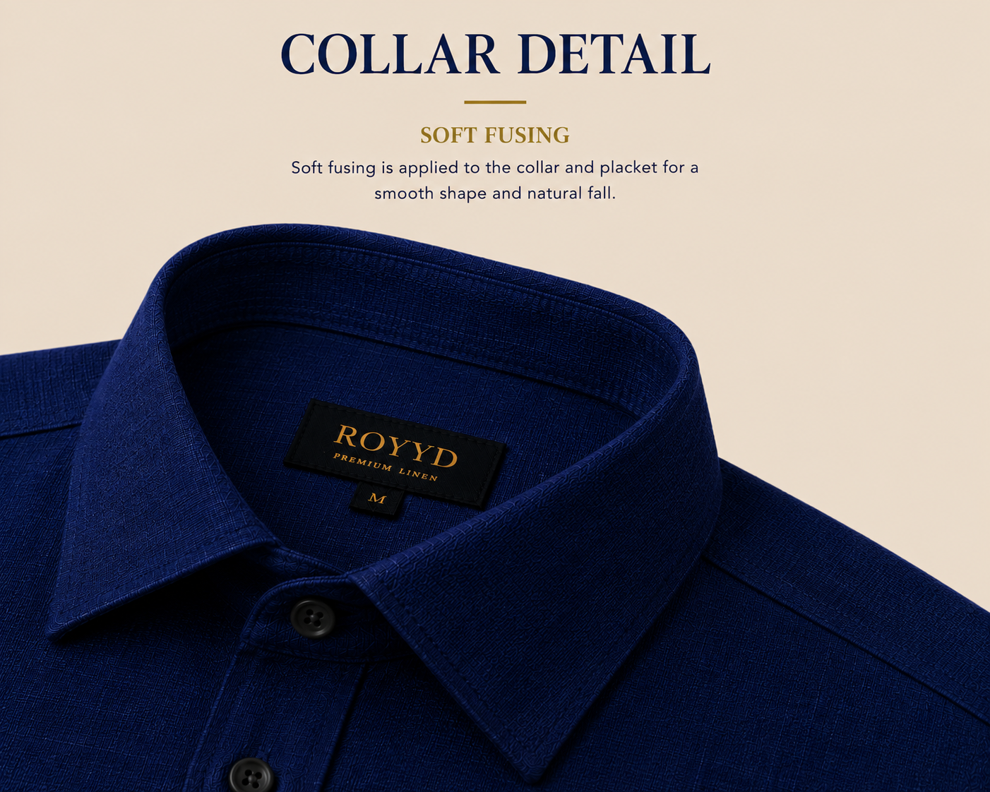 ROYYD Deep Royal Blue Linen Shirt