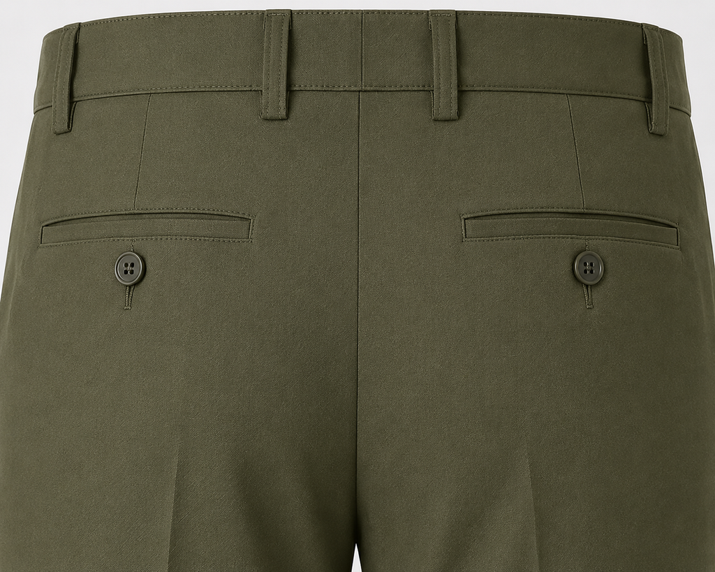 ROYYD Olive Green 100% Cotton Formal Trousers