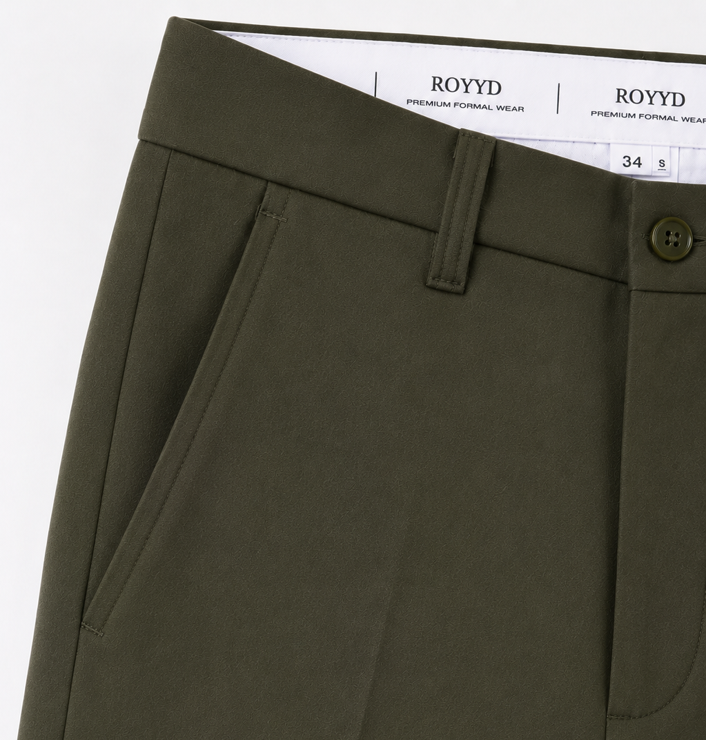 ROYYD Olive Green Premium Formal Trouser