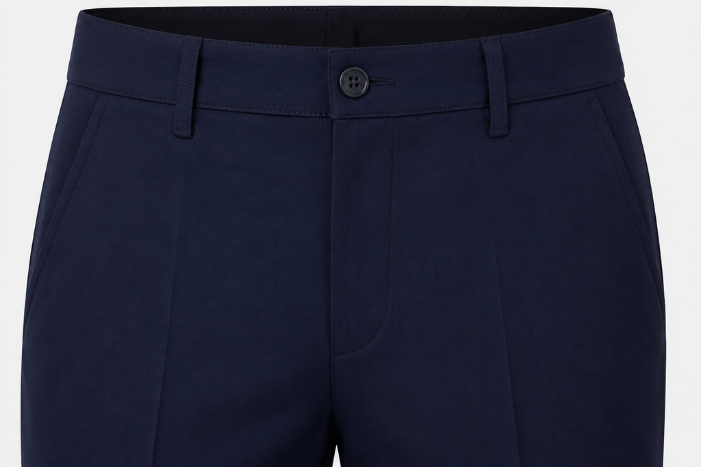 ROYYD Men's Navy Blue 100% Cotton Formal Trousers
