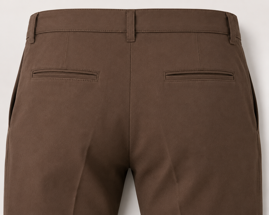 ROYYD Men's Brown 100% Cotton Formal Trousers