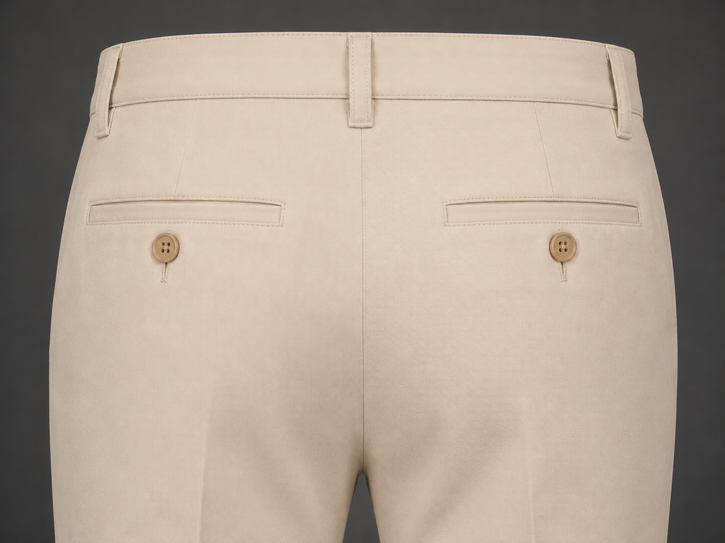ROYYD Men's Beige 100% Cotton Formal Trousers