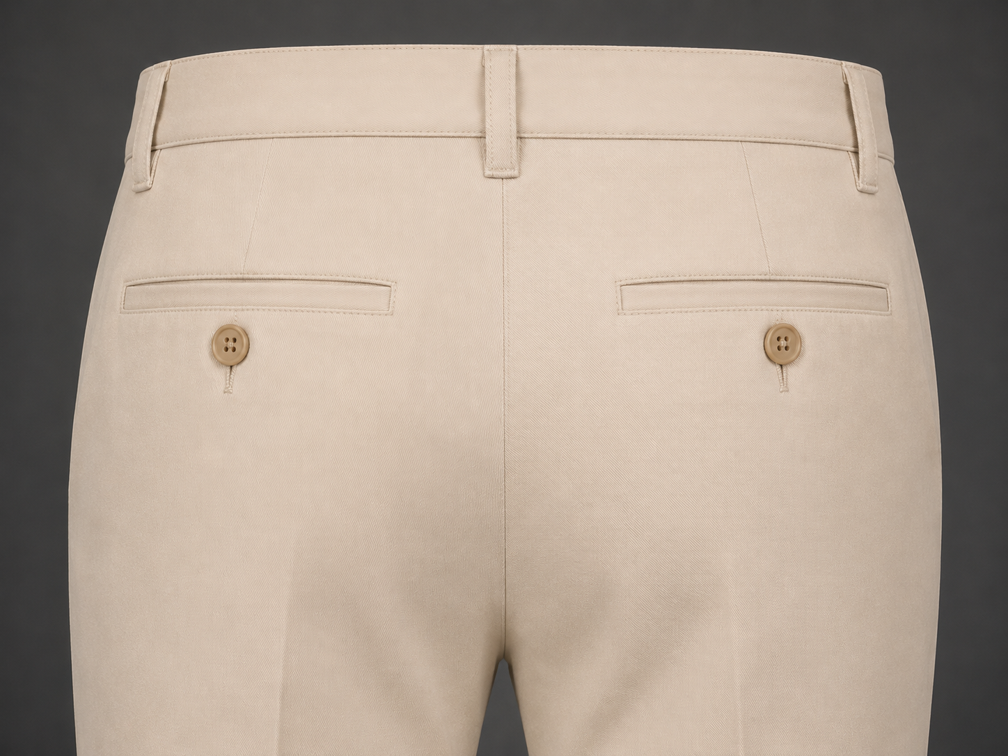 ROYYD Men's Beige 100% Cotton Formal Trousers