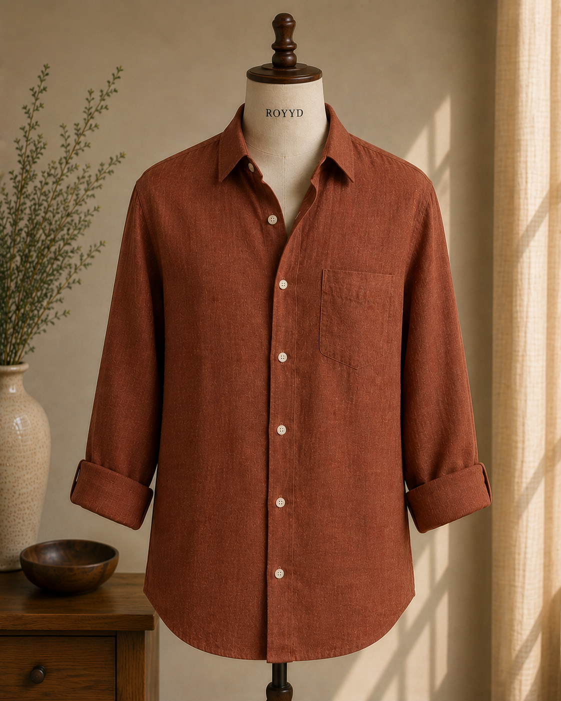 ROYYD Dark Rust Linen Shirt