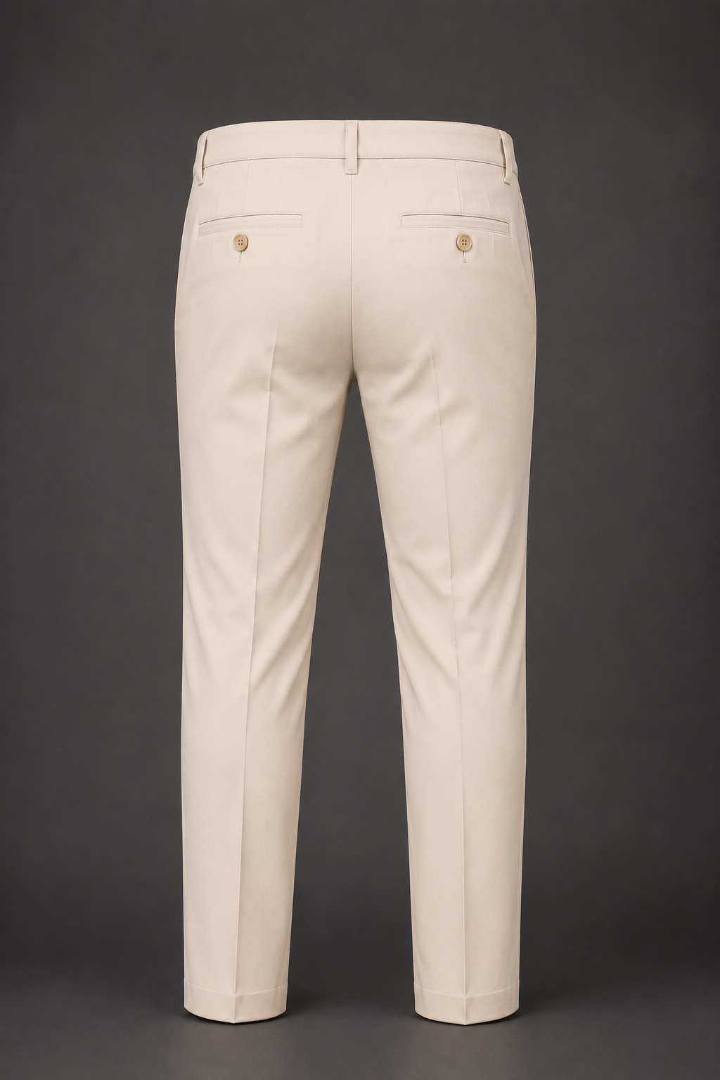 ROYYD Men's Beige 100% Cotton Formal Trousers