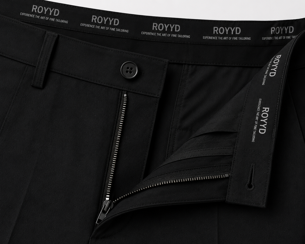 ROYYD 100% Cotton Black Formal Trousers