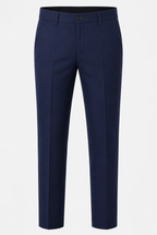 ROYYD Men's Navy Blue 100% Cotton Formal Trousers