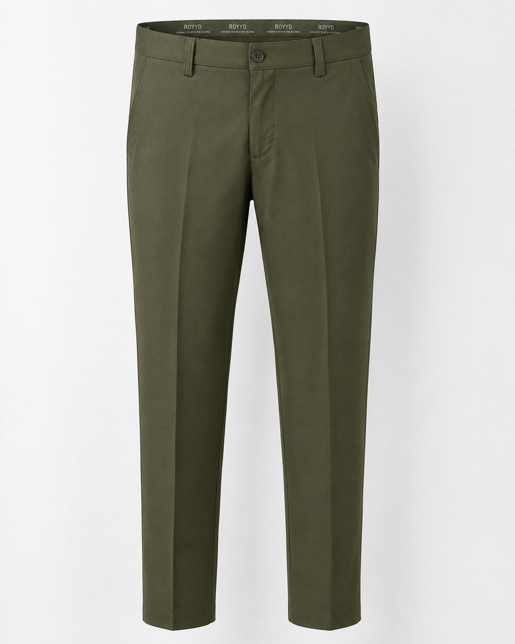 ROYYD Olive Green 100% Cotton Formal Trousers