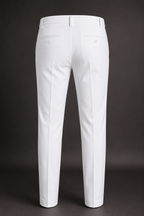 ROYYD Men's White 100% Cotton Formal Trousers