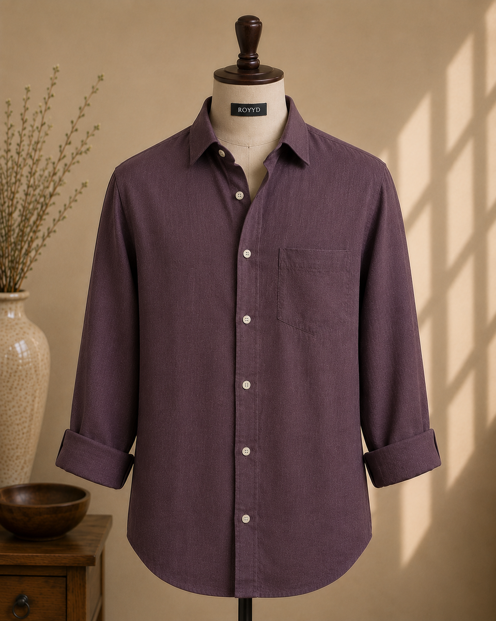ROYYD Premium Plum Linen Shirt