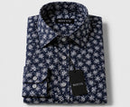 ROYYD Giza cotton printed casual shirt with short sleeves and button-down front, featuring a vibrant Giza pattern.