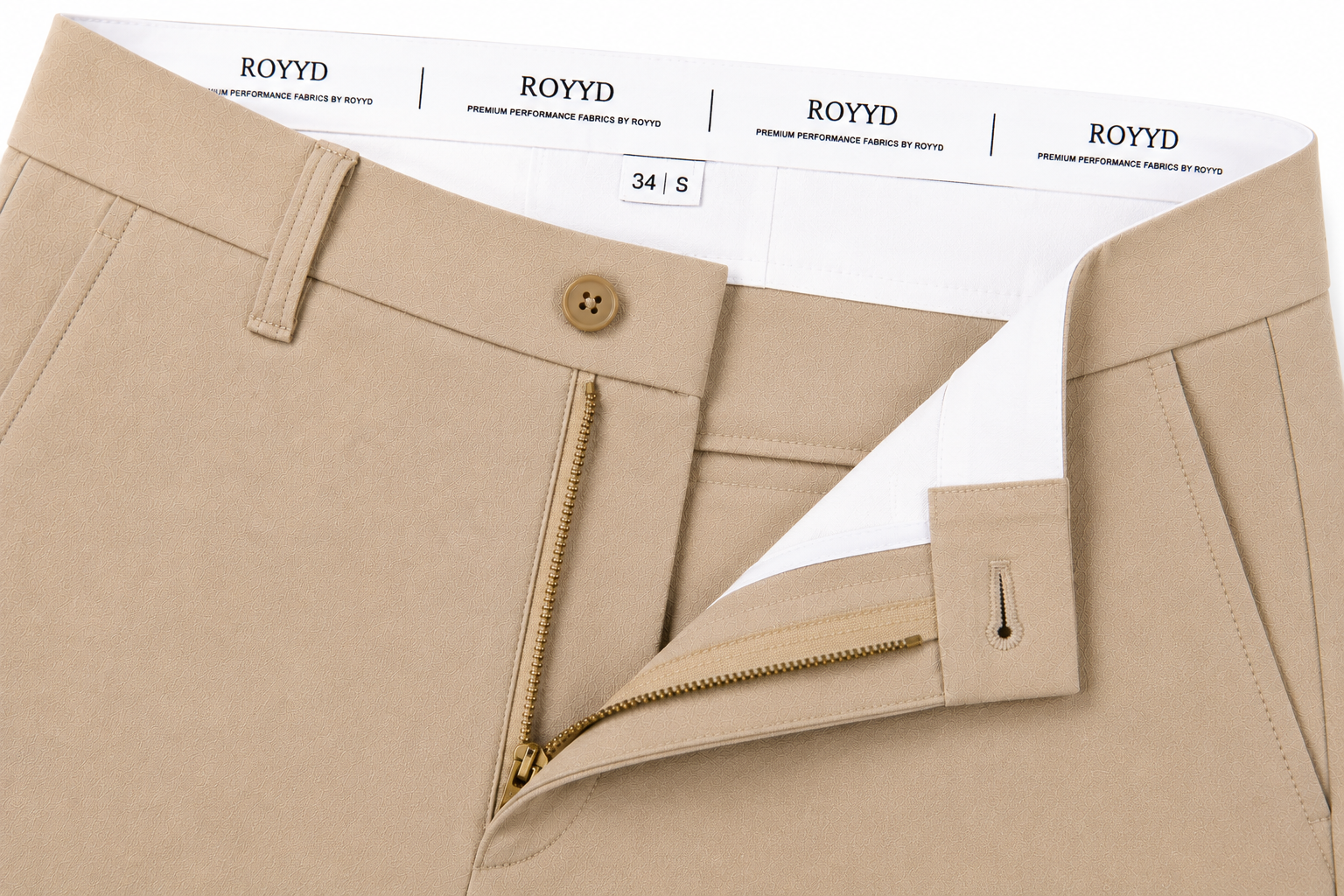 ROYYD Beige Luxury Office Wear Trouser
