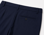 Navy blue ROYYD formal office trouser with tailored fit and classic design, shown flat on a white background.
