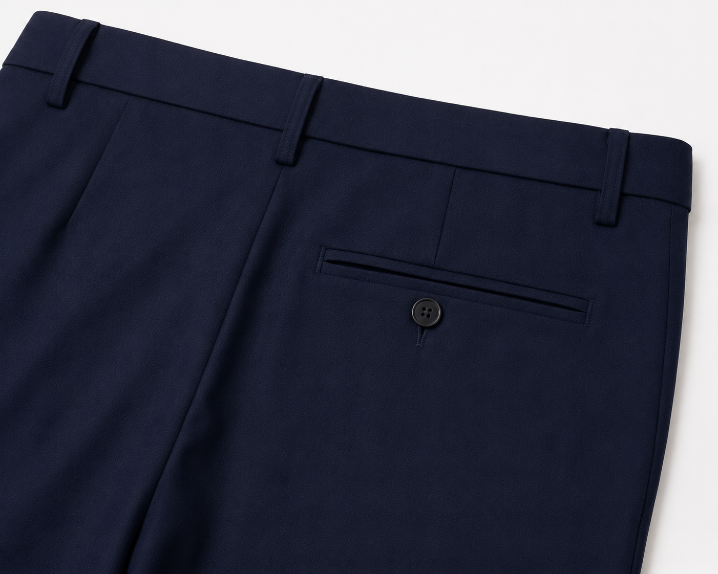 Navy blue ROYYD formal office trouser with tailored fit and classic design, shown flat on a white background.