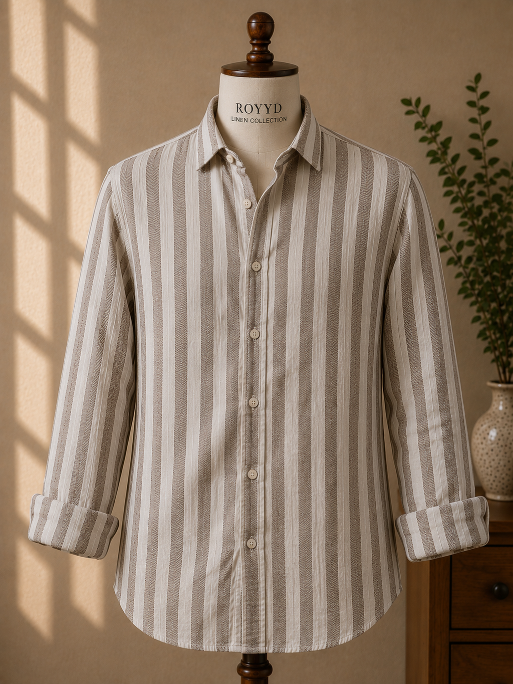 ROYYD Tailored 100% Linen Striped Shirt