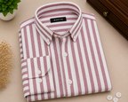 ROYYD Giza premium stripe shirt showing a stylish button-up design with bold vertical stripes in a close-up view.