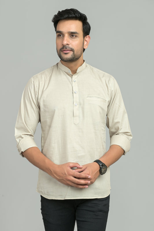 Being Fab Men Beige Regular Fit Kurta