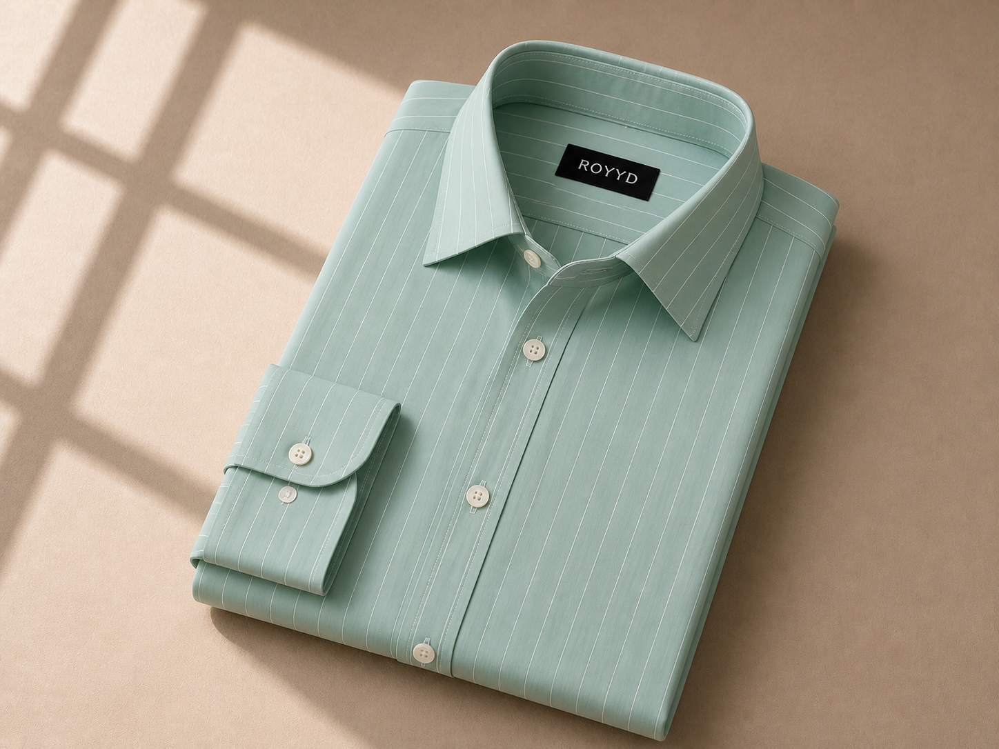ROOYD Giza Strip printed premium formal shirt, men's long-sleeve shirt with stylish Giza pattern and button-down design.