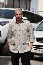 ROYYD Linen Stripe Hunting Shirt
