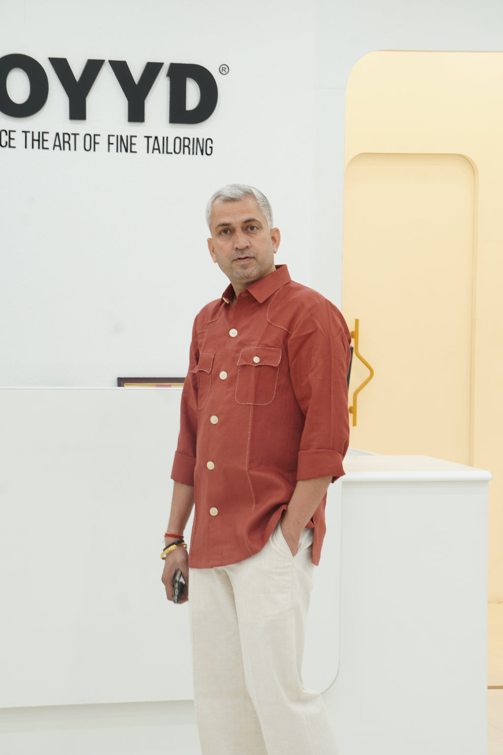 ROYYD Rust Linen Hunting Shirt with Cotton-Linen Blend Trousers