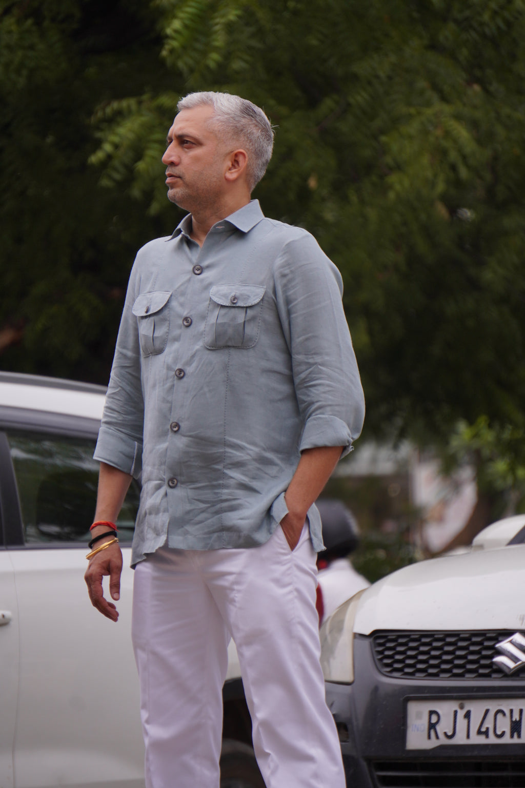 ROYYD Linen Hunting Shirt with Cotton Trousers