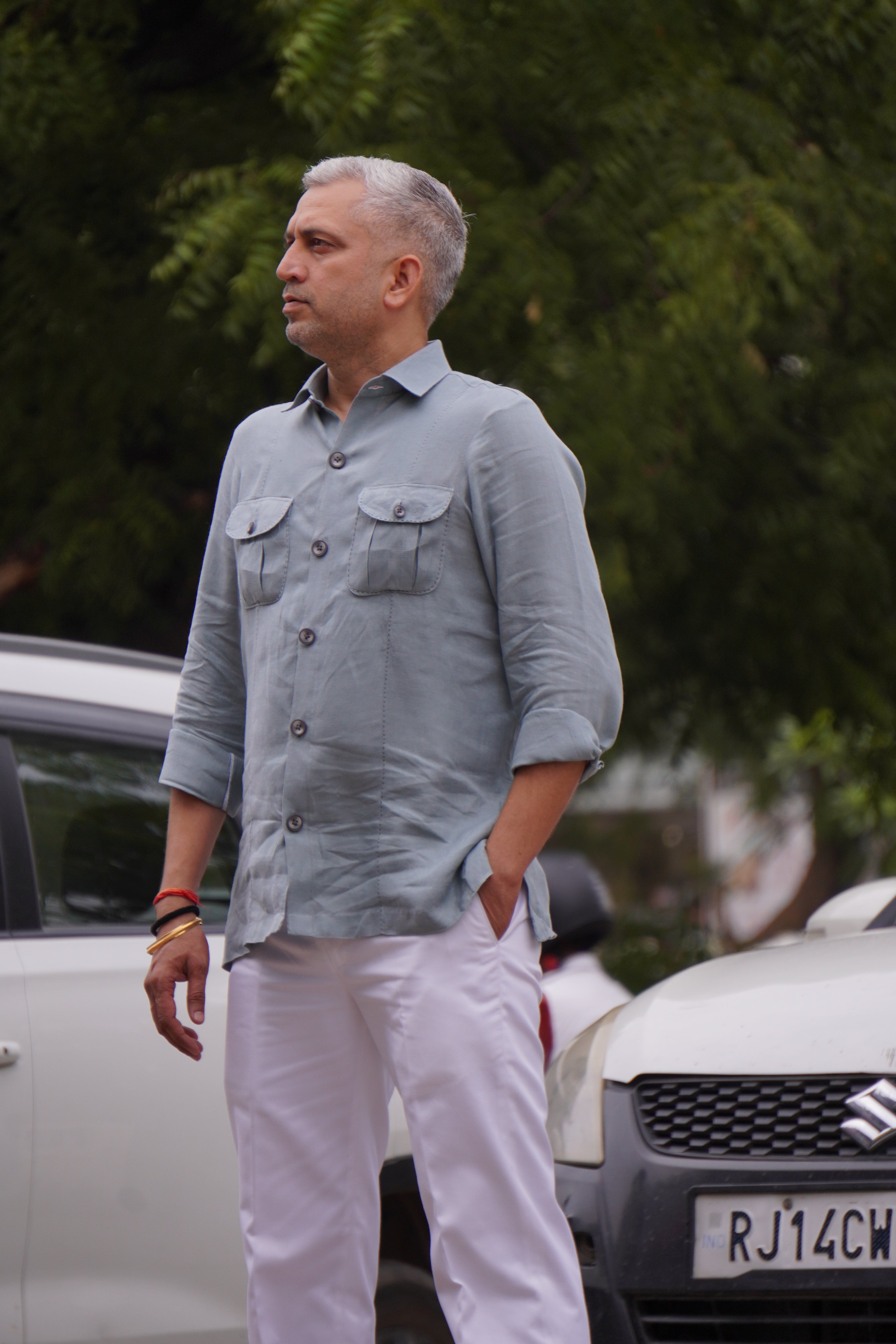 ROYYD Linen Hunting Shirt with Cotton Trousers