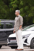 ROYYD Olive Green Linen Hunting Shirt with Linen Trousers