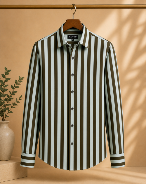 ROOYD Giza Strip Printed Premium Formal Shirt