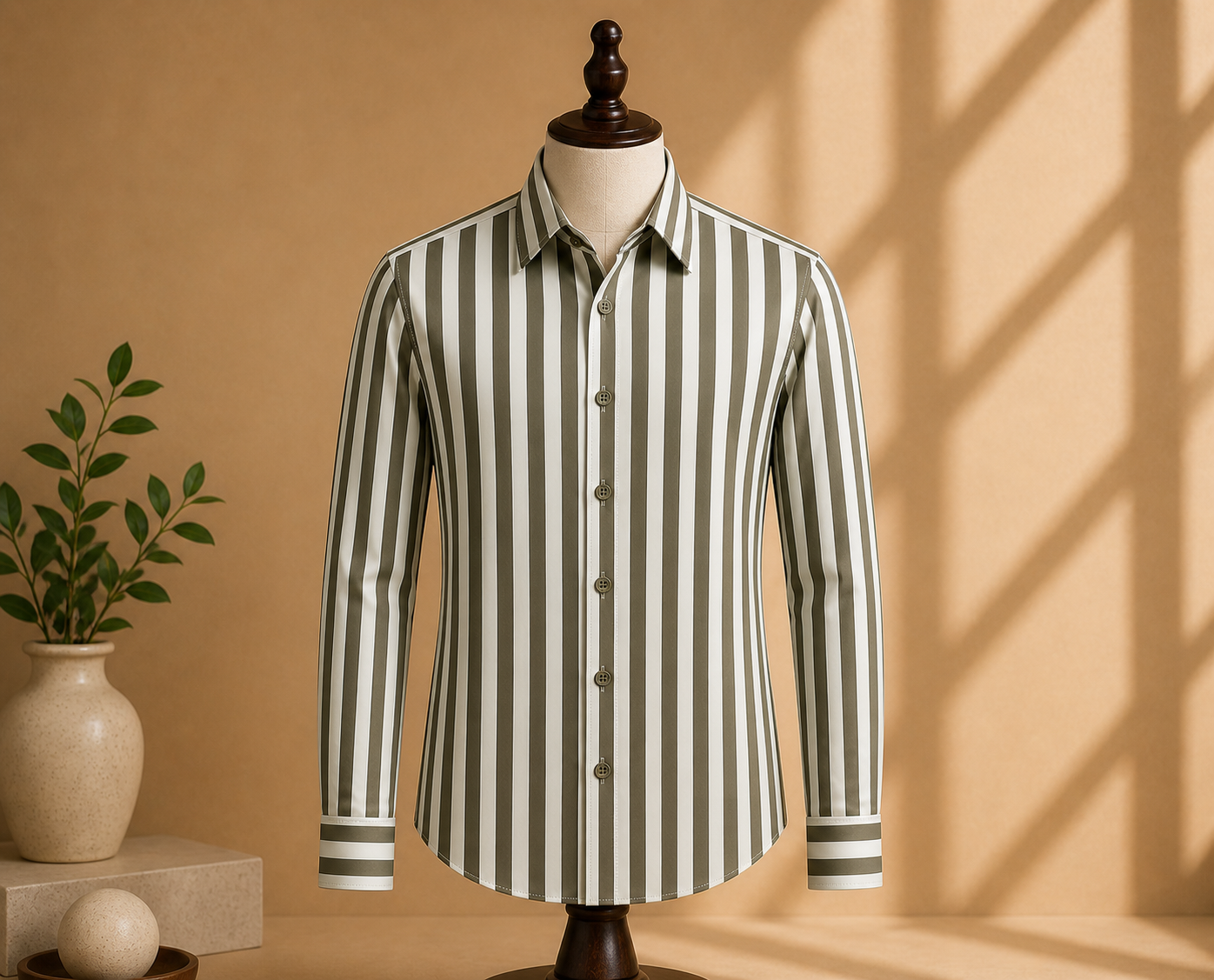 ROOYD Giza Strip printed formal shirt, men's long-sleeve shirt with a stylish striped pattern, crafted from premium fabric.