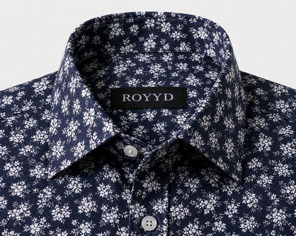 ROYYD Giza cotton printed casual shirt featuring a stylish design and comfortable fit, perfect for everyday wear.