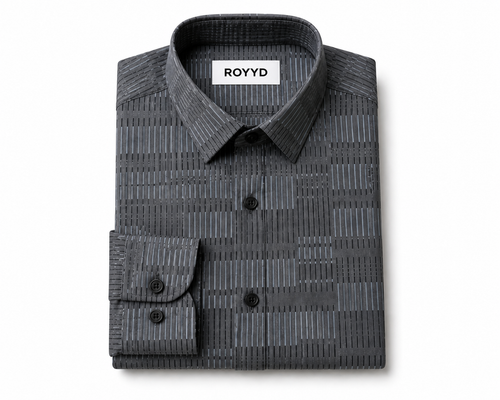 ROYYD Giza cotton printed casual shirt, front view showing vibrant pattern and classic collar, perfect for everyday wear