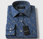 ROYYD Giza cotton printed casual shirt with short sleeves and button closure, featuring a vibrant geometric pattern.