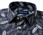 ROYYD Giza Cotton Printed Casual Shirt displayed flat, featuring a stylish pattern and classic collar for everyday wear.