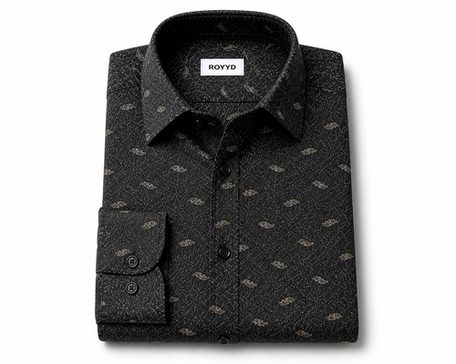 ROYYD Giza cotton printed casual shirt featuring a stylish design, short sleeves, and a relaxed fit for everyday wear.