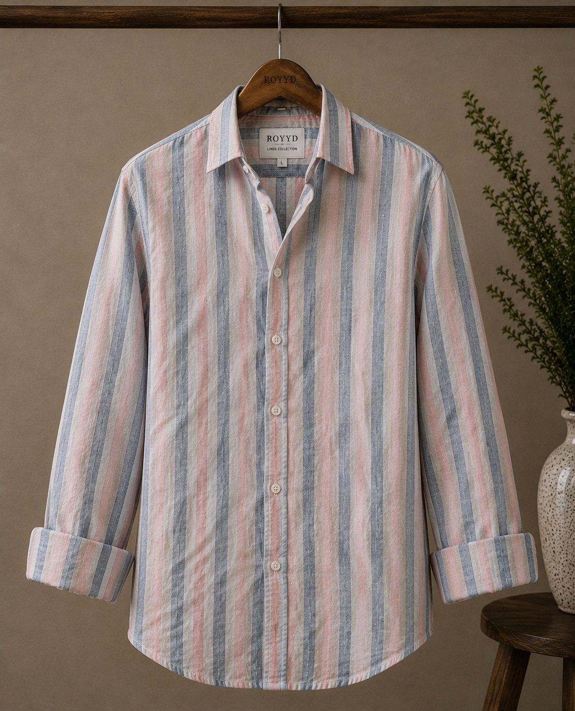 ROYYD Tailored 100% Linen Striped Shirt