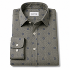 ROYYD Giza cotton printed casual shirt showing a button-up design with colorful geometric patterns.