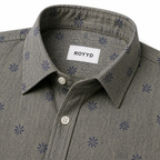 ROYYD Giza cotton printed casual shirt featuring a stylish design and comfortable fit, perfect for everyday wear.